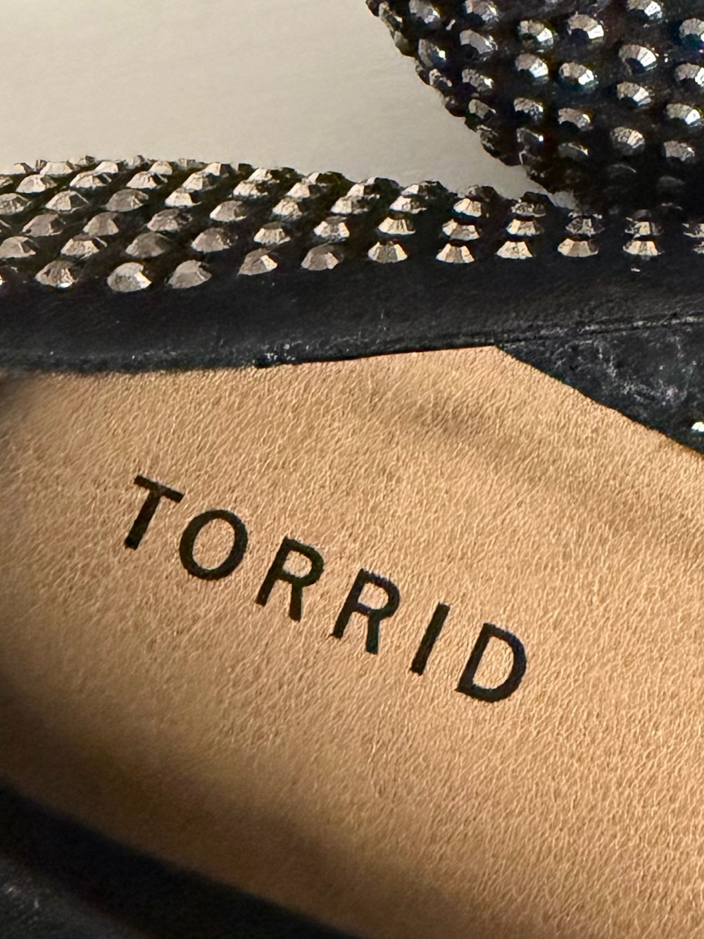 Torrid Black Rhinestone Pointed Ballet Flats Size 10 - Picture 6 of 7